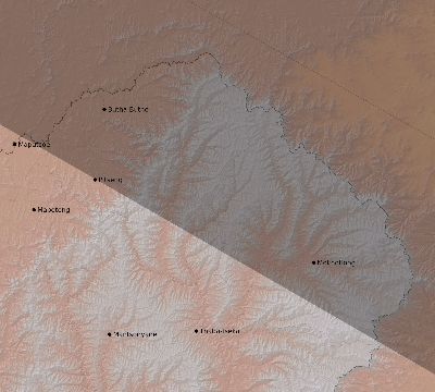 Map of the eclipse path across Lesotho on 11/25/2030