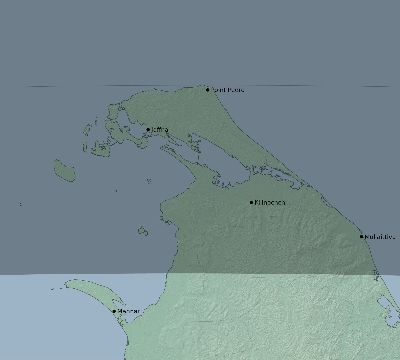 Map of the eclipse path across Sri Lanka on 05/21/2031