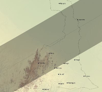 Map of the eclipse path across Cameroon on 03/20/2034