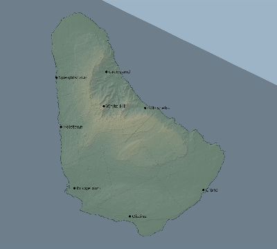 Map of the eclipse path across Barbados on 01/05/2038