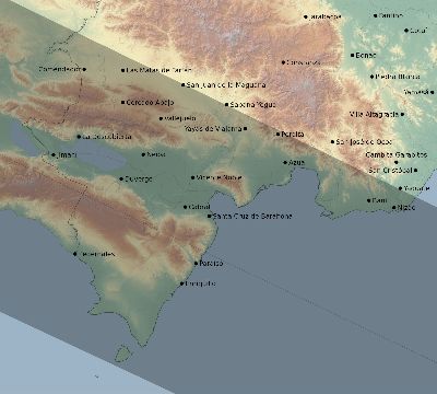 Map of the eclipse path across Dominican Republic on 01/05/2038
