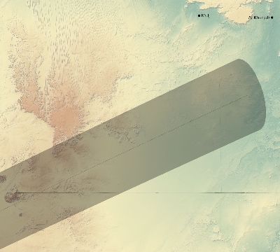 Map of the eclipse path across Egypt on 01/05/2038