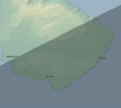 Map of the eclipse path across Barbados on 07/02/2038