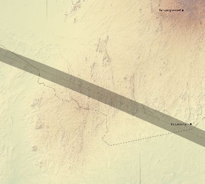 Map of the eclipse path across Algeria on 07/02/2038