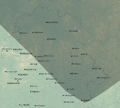 Map of the eclipse path across Belarus on 06/21/2039