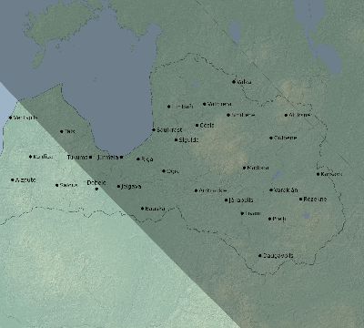 Map of the eclipse path across Latvia on 06/21/2039