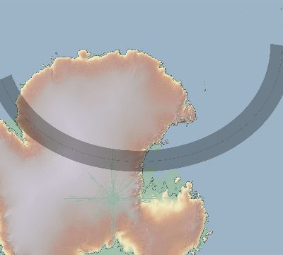 Map of the eclipse path across Antarctica on 12/15/2039
