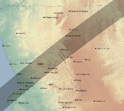Map of the eclipse path across Angola on 04/30/2041