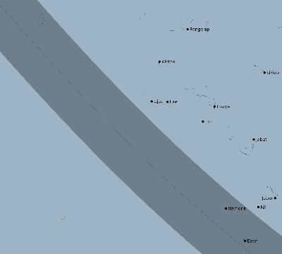 Map of the eclipse path across Marshall Islands on 10/25/2041