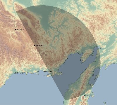 Map of the eclipse path across Russia on 04/09/2043