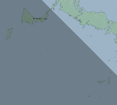 Map of the eclipse path across Turks and Caicos Islands on 08/12/2045