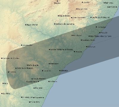 Map of the eclipse path across Brazil on 08/02/2046