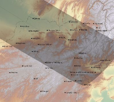 Map of the eclipse path across Afghanistan on 06/11/2048