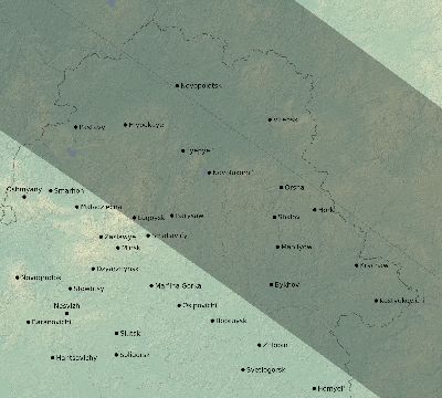 Map of the eclipse path across Belarus on 06/11/2048