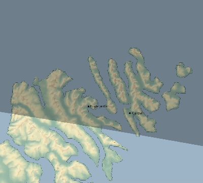 Map of the eclipse path across Faroe Islands on 06/11/2048