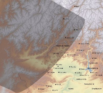 Map of the eclipse path across Pakistan on 06/11/2048