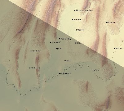 Map of the eclipse path across Tajikistan on 06/11/2048