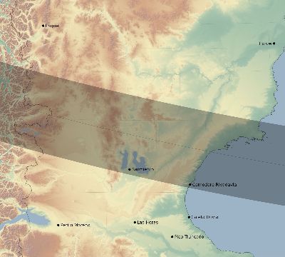 Map of the eclipse path across Argentina on 12/05/2048