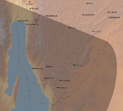 Map of the eclipse path across Burundi on 05/31/2049