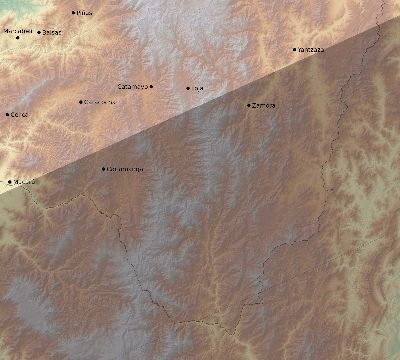Map of the eclipse path across Ecuador on 05/31/2049