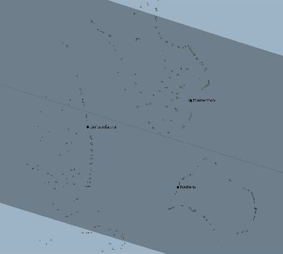 Map of the eclipse path across Maldives on 09/12/2053