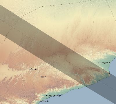 Map of the eclipse path across Yemen on 09/12/2053