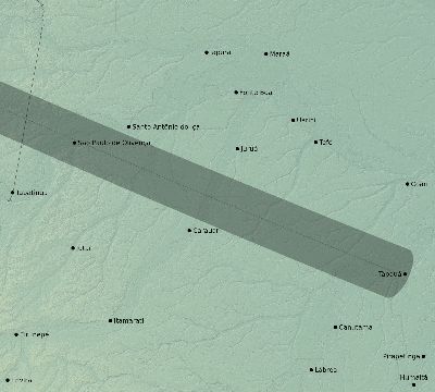 Map of the eclipse path across Brazil on 07/12/2056