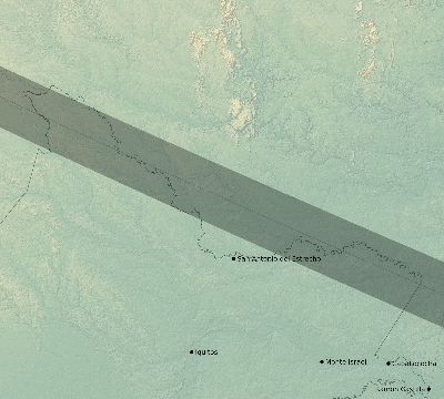 Map of the eclipse path across Peru on 07/12/2056