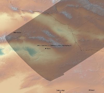 Map of the eclipse path across China on 07/01/2057