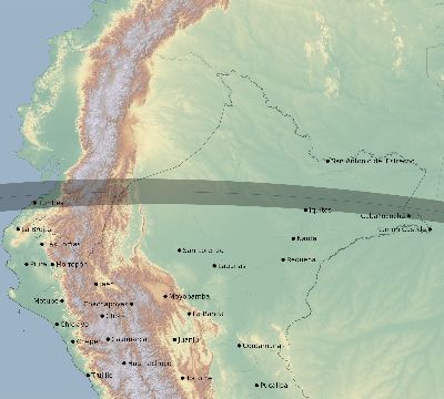 Map of the eclipse path across Peru on 05/11/2059