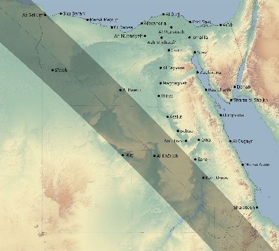 Map of the eclipse path across Egypt on 11/05/2059