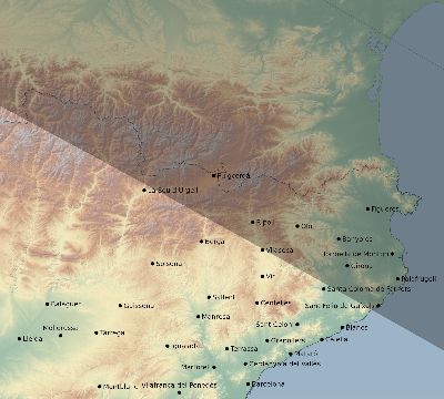 Map of the eclipse path across Spain on 11/05/2059