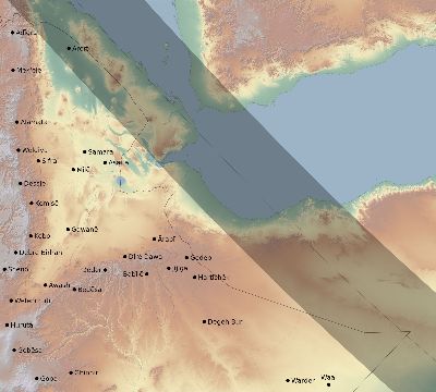 Map of the eclipse path across Ethiopia on 11/05/2059