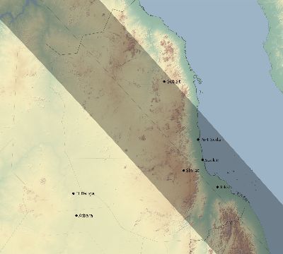 Map of the eclipse path across Sudan on 11/05/2059