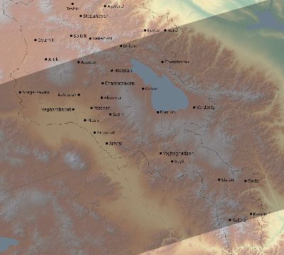 Map of the eclipse path across Armenia on 04/30/2060