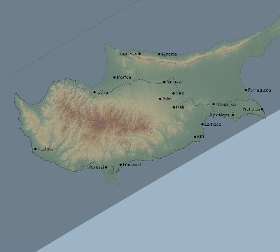 Map of the eclipse path across Cyprus on 04/30/2060