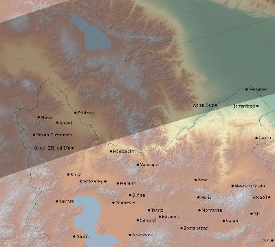 Map of the eclipse path across Iran on 04/30/2060