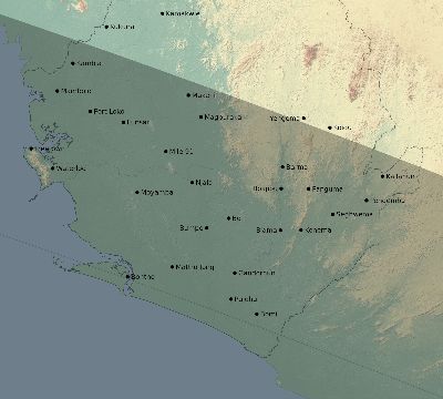 Map of the eclipse path across Sierra Leone on 10/24/2060
