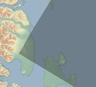 Map of the eclipse path across Greenland on 04/20/2061