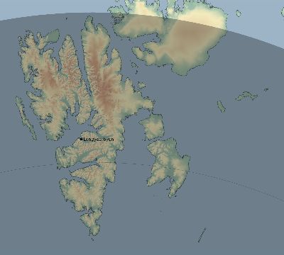 Map of the eclipse path across Svalbard and Jan Mayen on 04/20/2061