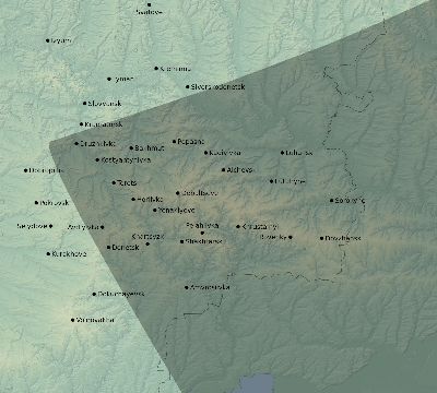 Map of the eclipse path across Ukraine on 04/20/2061