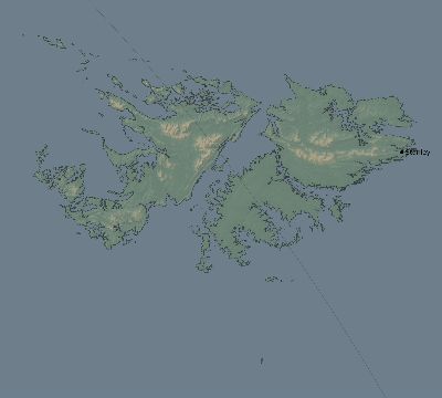 Map of the eclipse path across Falkland Islands on 10/13/2061