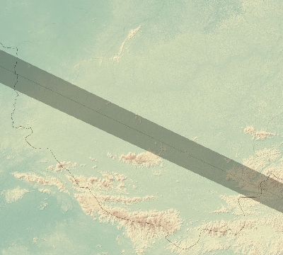 Map of the eclipse path across Guyana on 12/06/2067