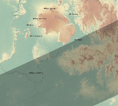 Map of the eclipse path across Laos on 04/11/2070