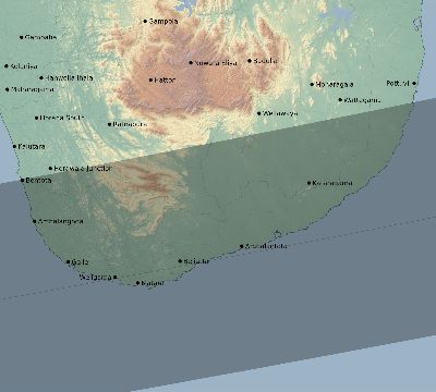 Map of the eclipse path across Sri Lanka on 04/11/2070
