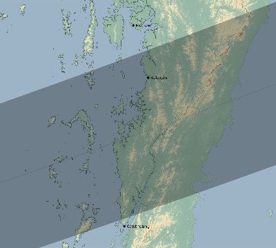 Map of the eclipse path across Myanmar on 04/11/2070