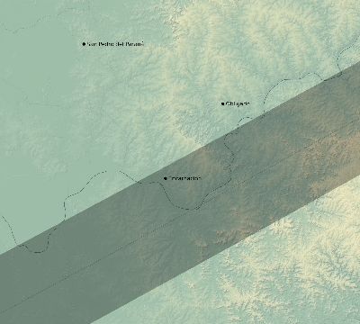 Map of the eclipse path across Paraguay on 03/31/2071