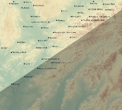 Map of the eclipse path across Czechia on 07/13/2075