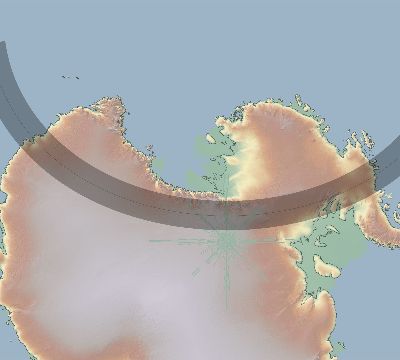 Map of the eclipse path across Antarctica on 01/06/2076