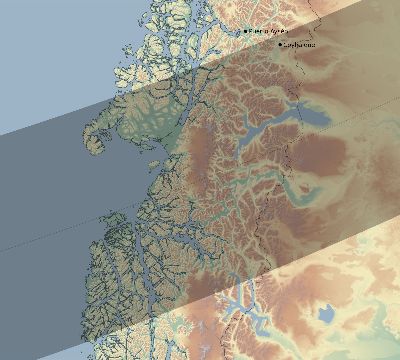 Map of the eclipse path across Chile on 03/10/2081
